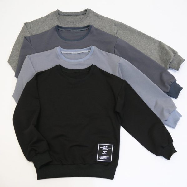 Світшот чорний р.128-158 двунитка 9882