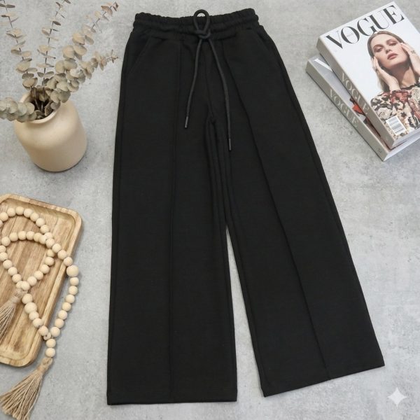 Штани "Палаццо стріли", чорні, р.116-134 двунитка 88442