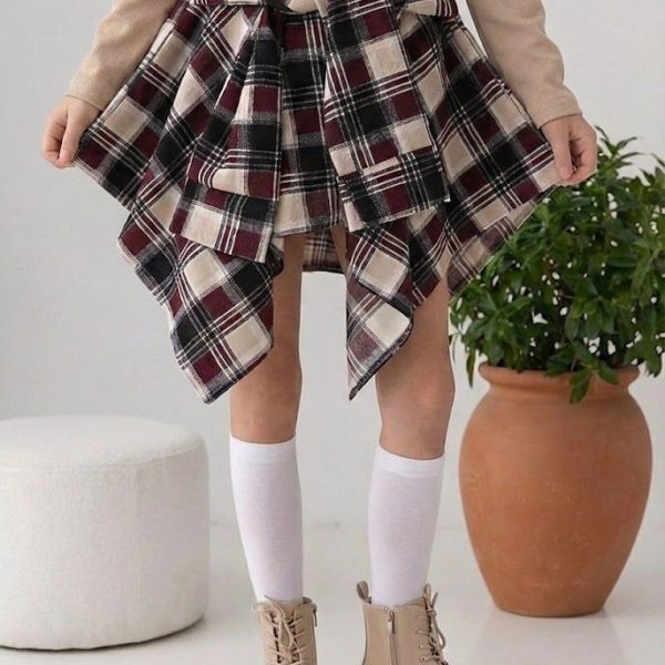 Спідниця "Баска", марсала/винний, р.128-158 мікровельвет 90040