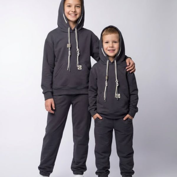 Костюм "Смайл" фюме/графіт, р.140-158 двонитка 90042