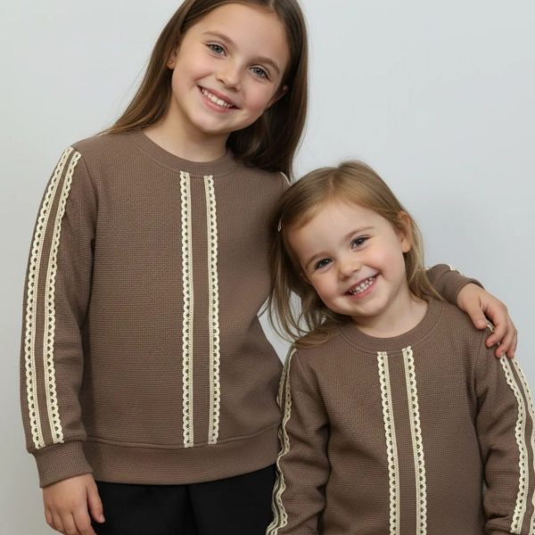 Джемпер "Мереживо" мокко р.116-134 вафелька 90087