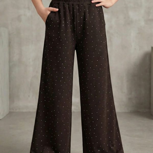 Палаццо  "Стрази" шоколад  р.140-158 двонитка 90092