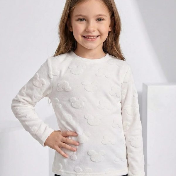 Лонгслів "Міккі" р.86-110 молочний кулір/жакард 90114