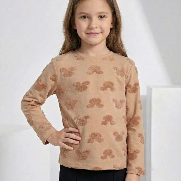 Лонгслів "Міккі" р.86-110 карамель кулір/жакард 90114