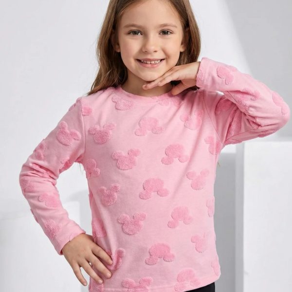 Лонгслів "Міккі" р.116-140 рожевий кулір/жакард 90114