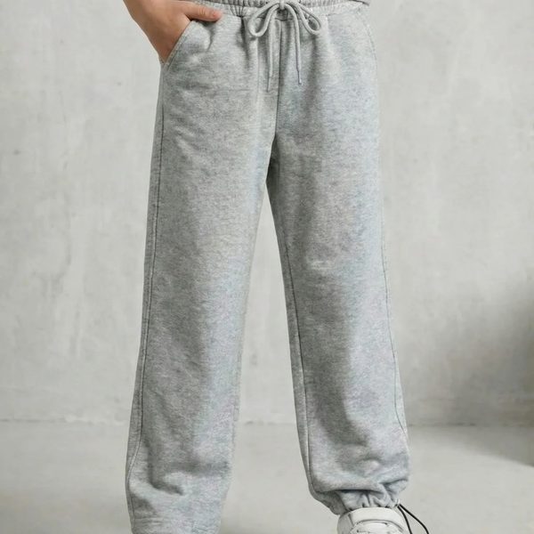 Джогери 2в1 р.140-158 сірий меланж двонитка 9070