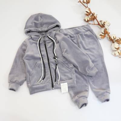 Костюм "Uni" р.92-110 блакить, сливовий, сірий велюр 1718