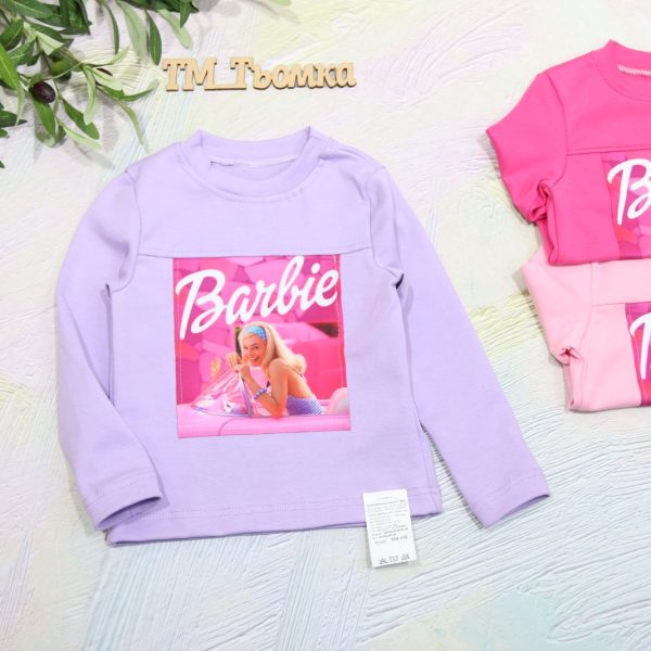 Лонгслів "Барбі" р.104-134 рібана/пеньє 3003