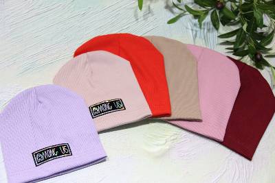 Шапка "Among us" р.52 пудровий, ліловий, фріза, кавовий, бордовий, черво рубчик-1 5700