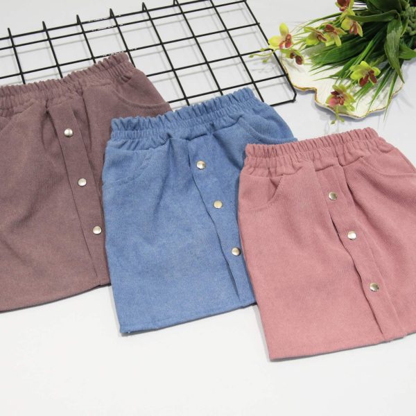 Спідниця "Кнопки" р.104-128 сливовий вельвет 5713