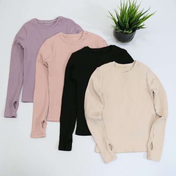 Лонгслів "Пальчик", чорний, р.128-158 рубчик 90059