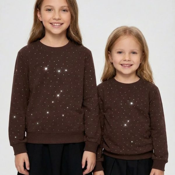 Джемпер "Стрази" шоколад  р.116-134 двонитка 90088