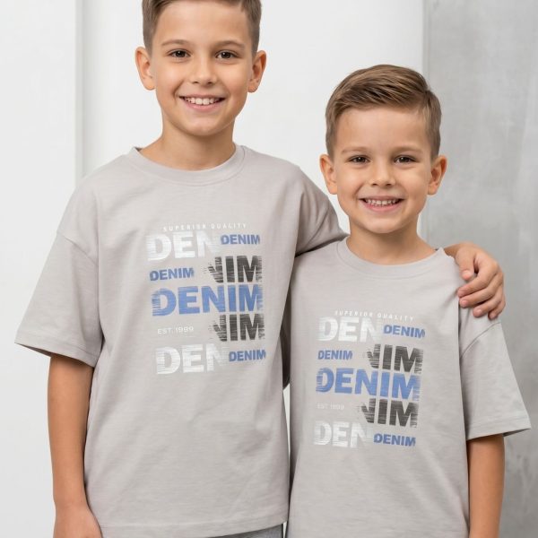 Футболка "Denim" over сіра р.140-158 кулір/пеньє 90274