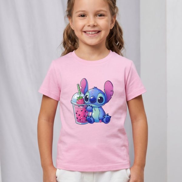 Футболка  "Stitch" рожева р.92-110 кулір/пеньє 90304 рожевий