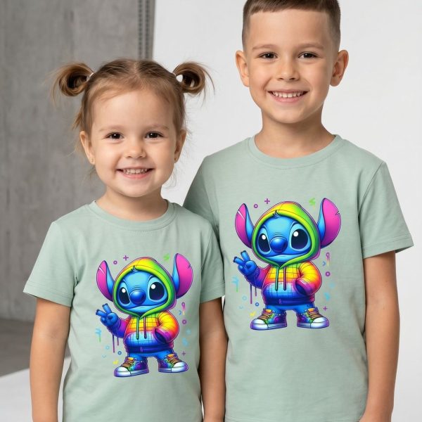 Футболка  "Stitch" м'ятна р.92-110 кулір/пеньє 90304 м'ятний