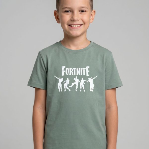 Футболка "Fortnite" оливкова, р.140-158 кулір/пеньє 90348 оливковий
