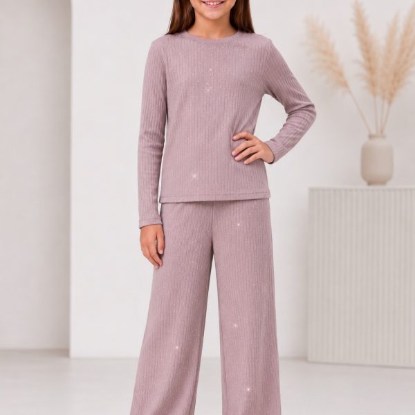 Костюм "Рубчик-стрази" пудровий р.140-158 кашкорсе 90230 пудровий