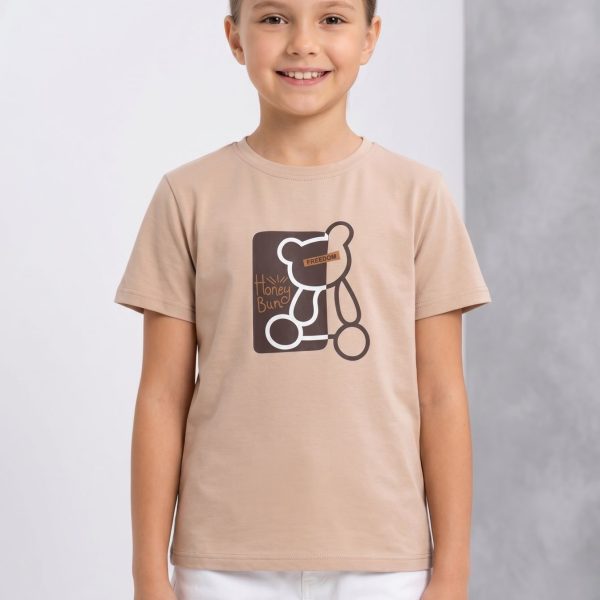 "Футболка ""Bear"" кавова, р.140-158 кулір/пеньє 90350 кавовий"